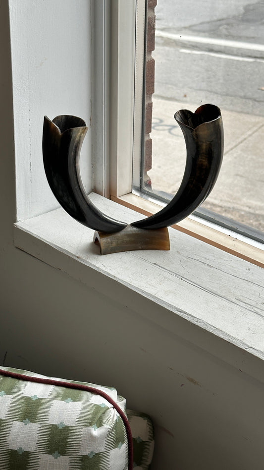 Vintage Horn Sculpture / Vase
