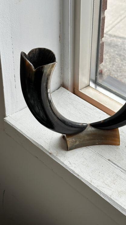 Vintage Horn Sculpture / Vase