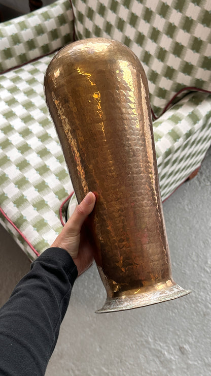 Hammered Brass Vase