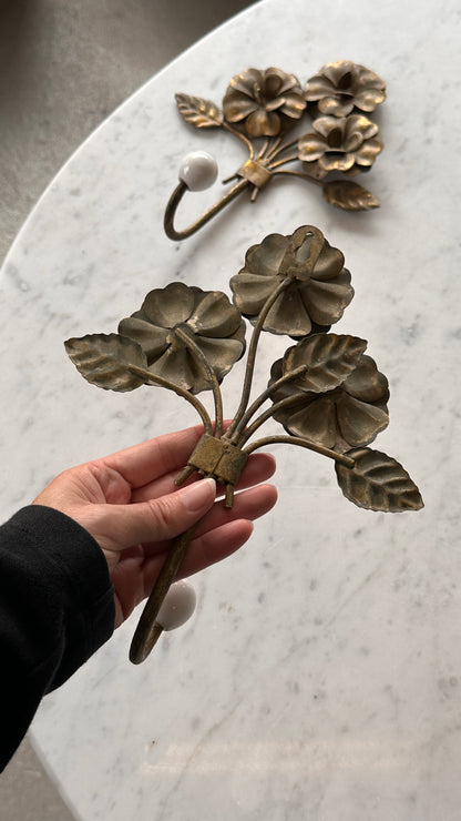 Pair of Floral Wall Hooks