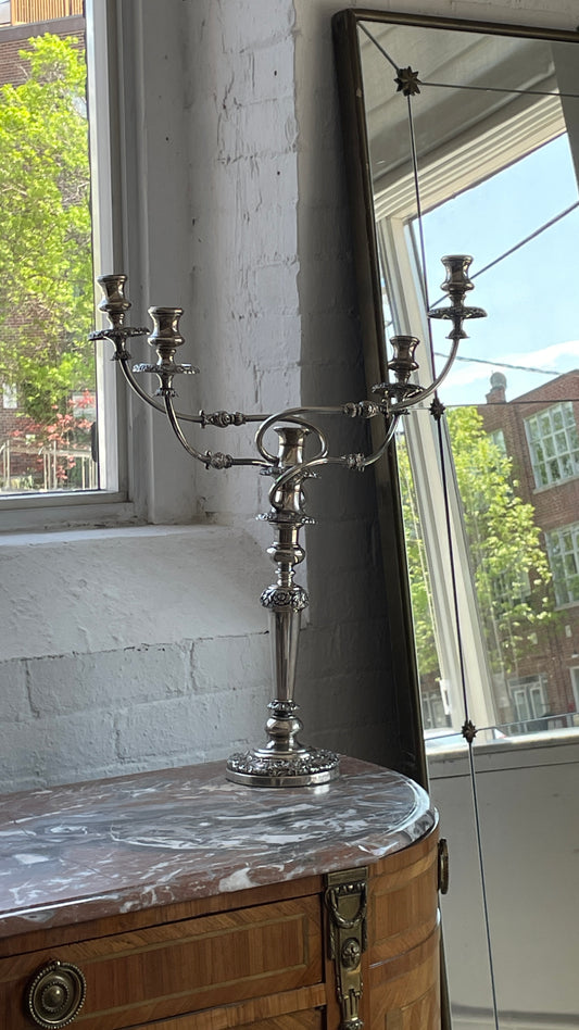 Oversized Silver Plated Candelabra