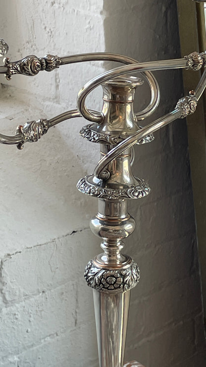 Oversized Silver Plated Candelabra