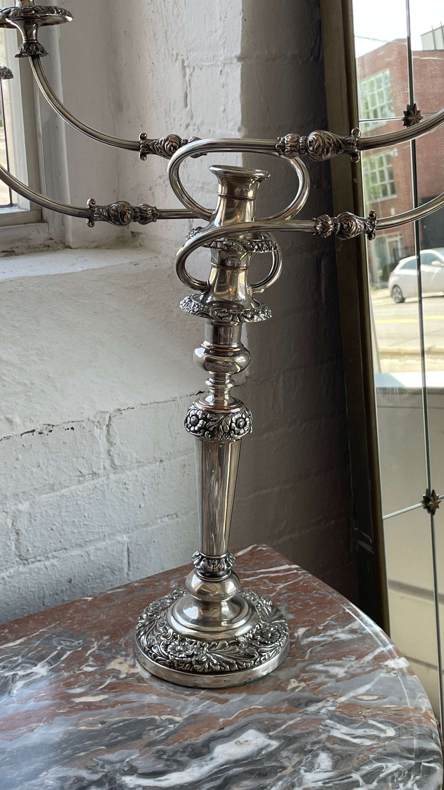 Oversized Silver Plated Candelabra