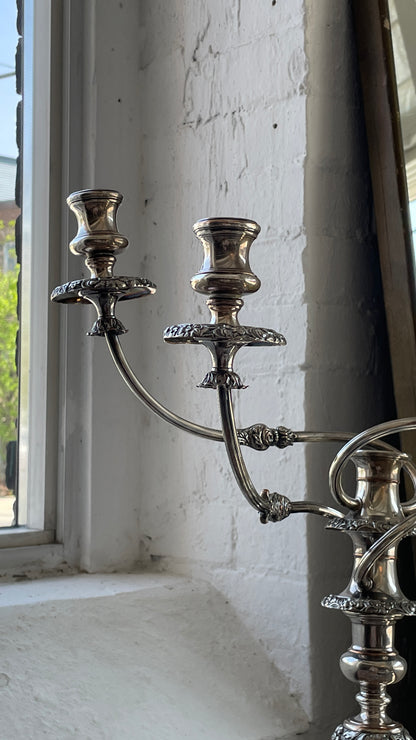 Oversized Silver Plated Candelabra
