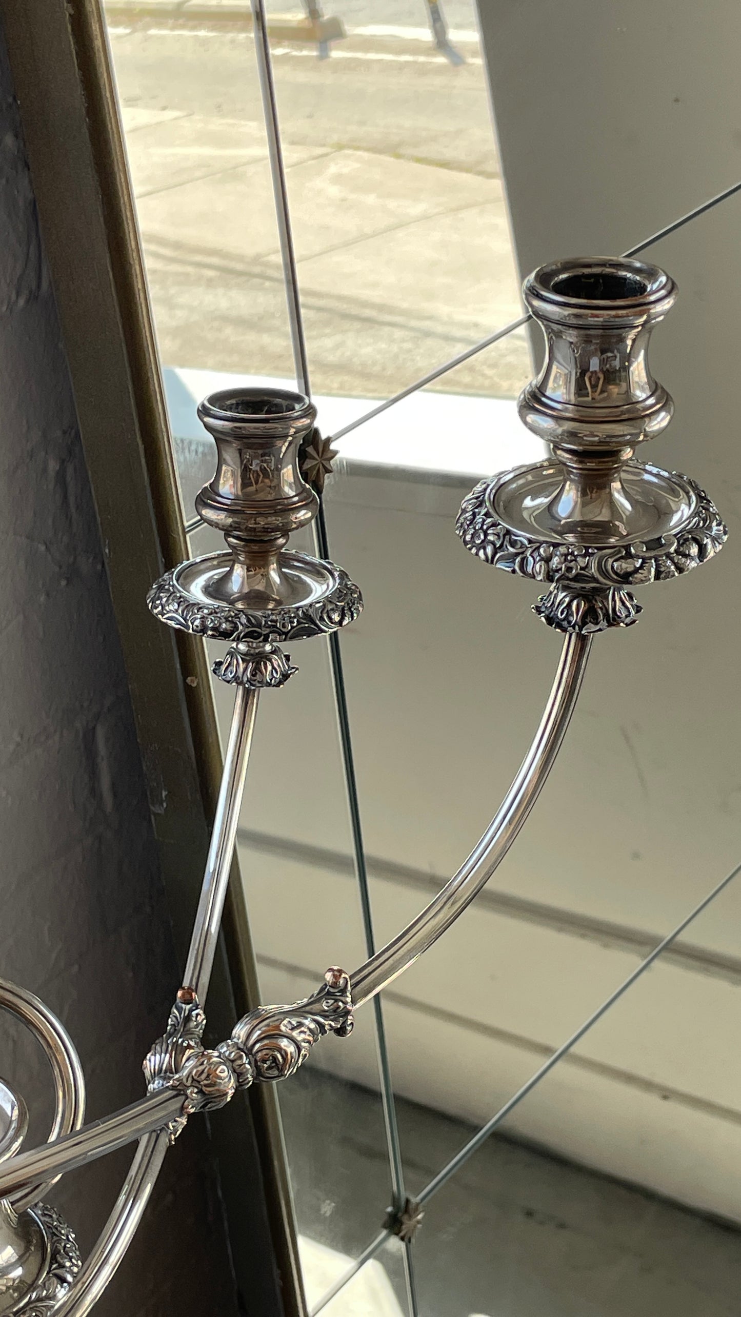 Oversized Silver Plated Candelabra
