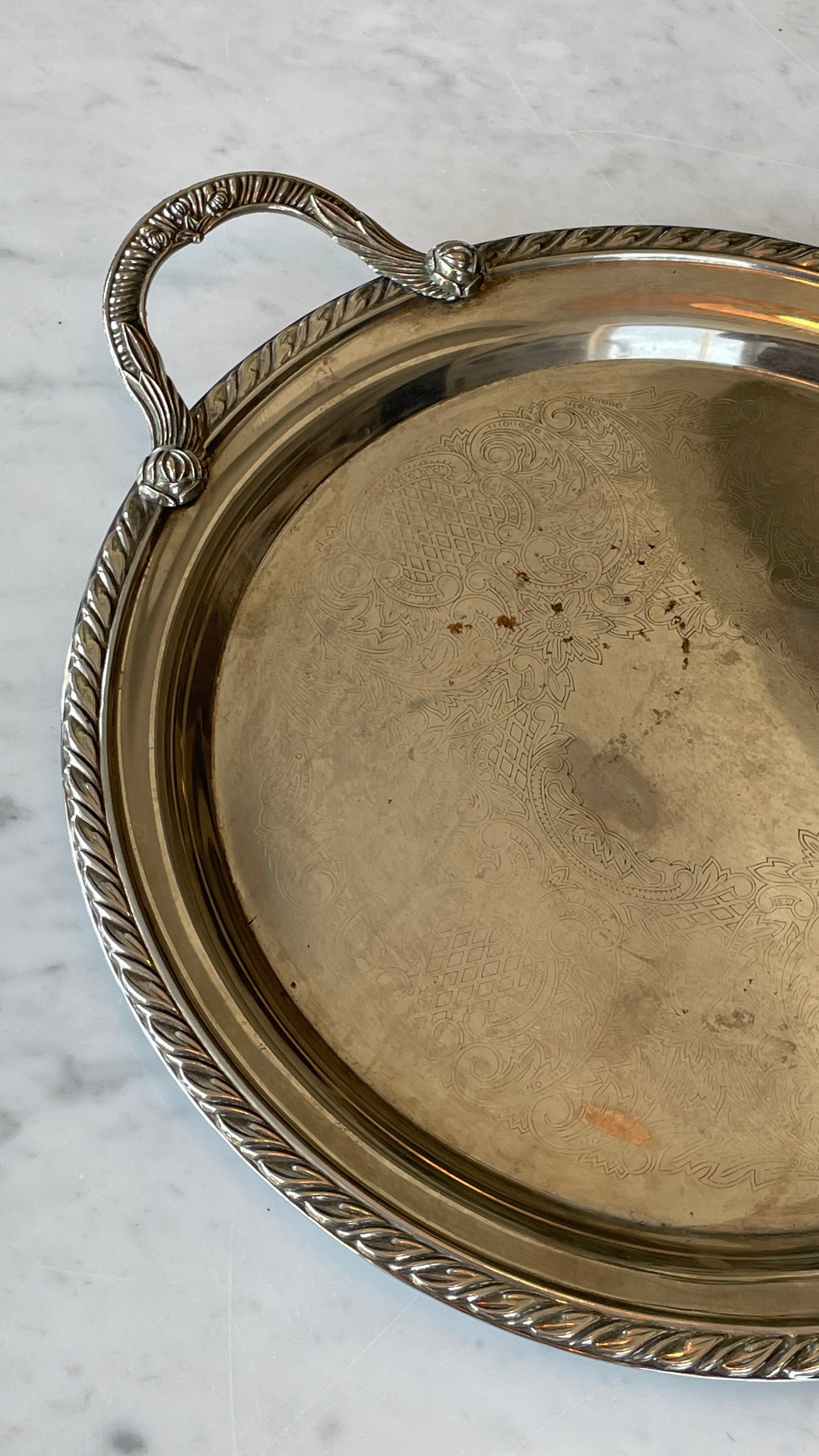 Large Silver Plated Serving Tray