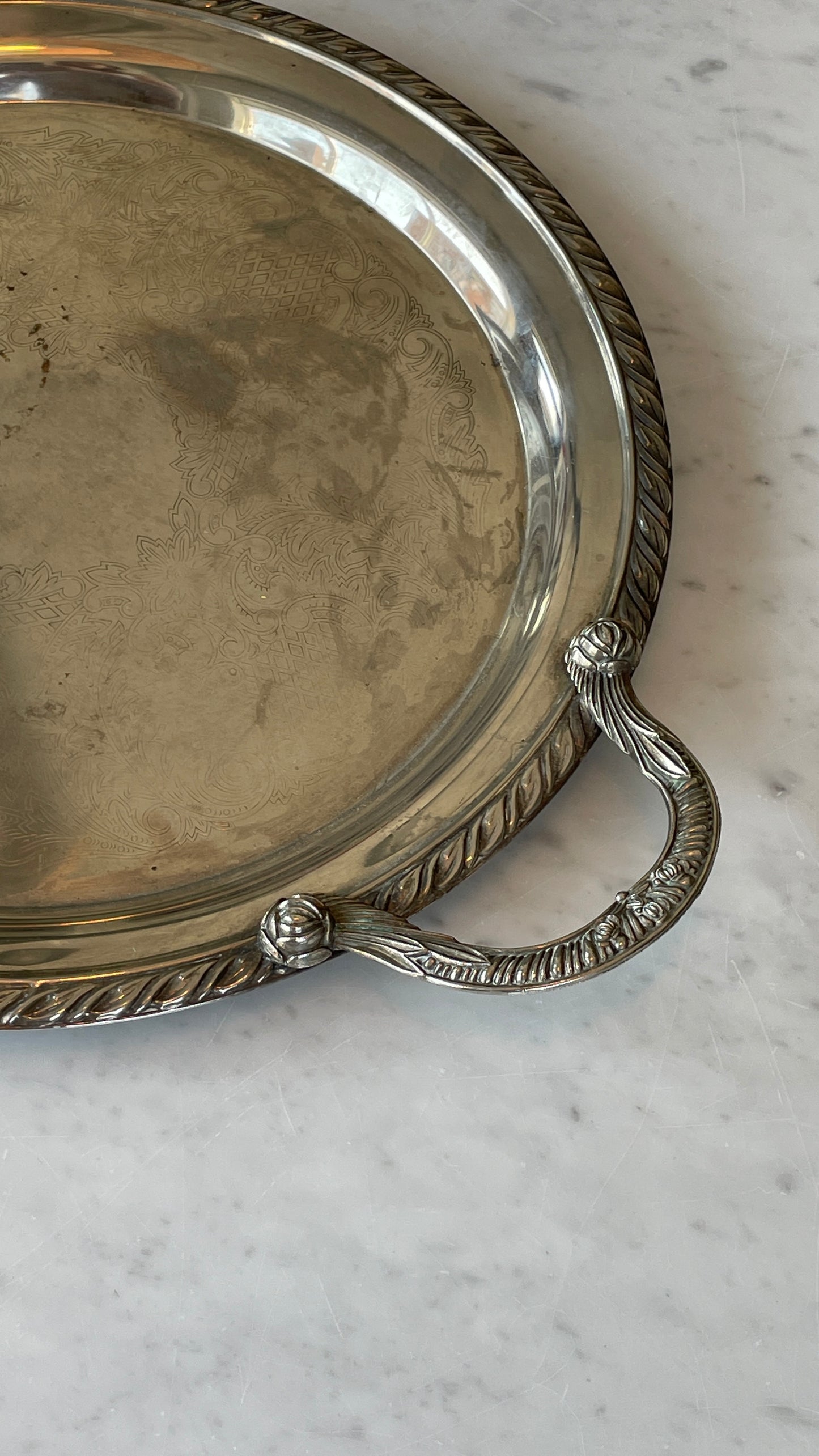 Large Silver Plated Serving Tray