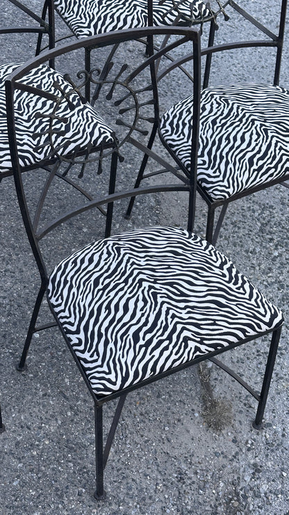 Set of 6 Brutalist Wrought Iron Chairs