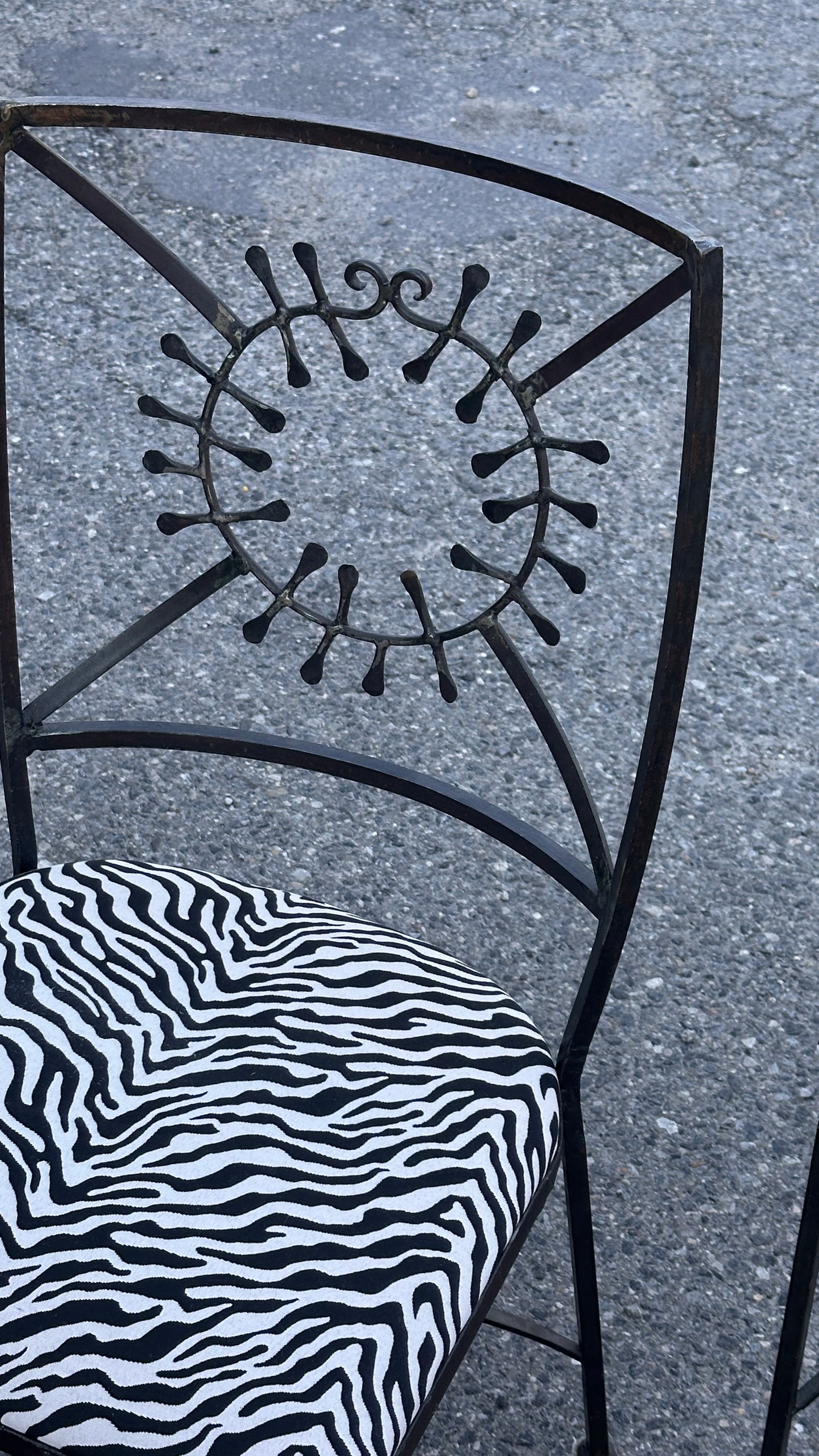 Set of 6 Brutalist Wrought Iron Chairs
