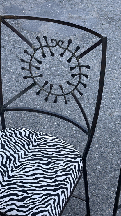 Set of 6 Brutalist Wrought Iron Chairs