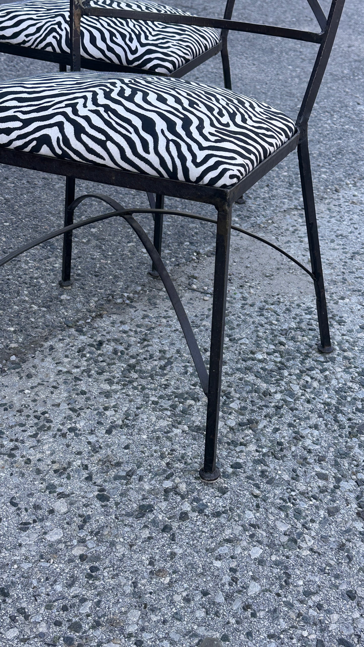 Set of 6 Brutalist Wrought Iron Chairs
