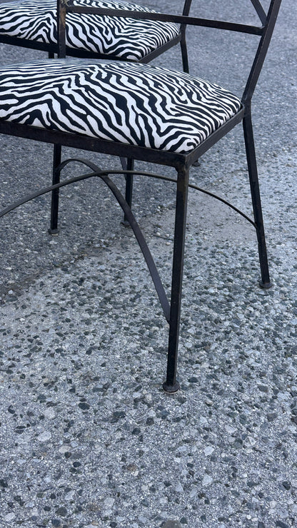Set of 6 Brutalist Wrought Iron Chairs
