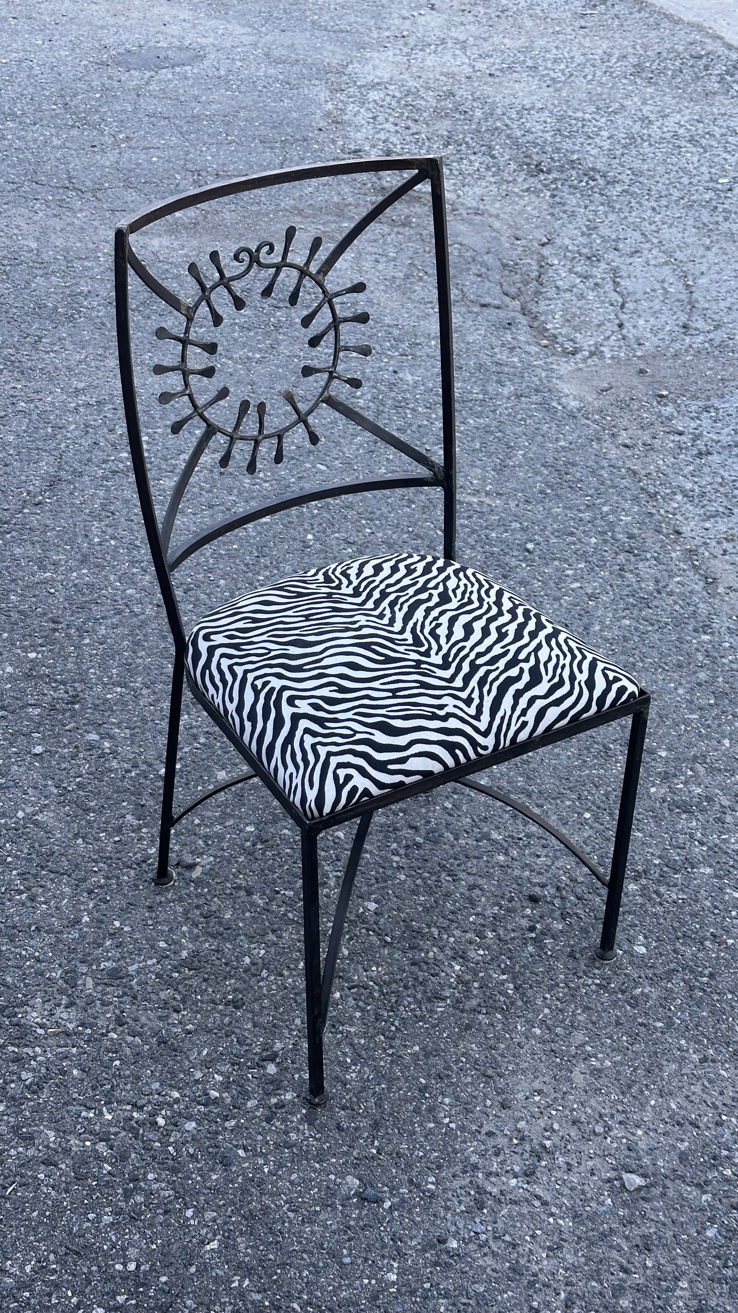 Set of 6 Brutalist Wrought Iron Chairs