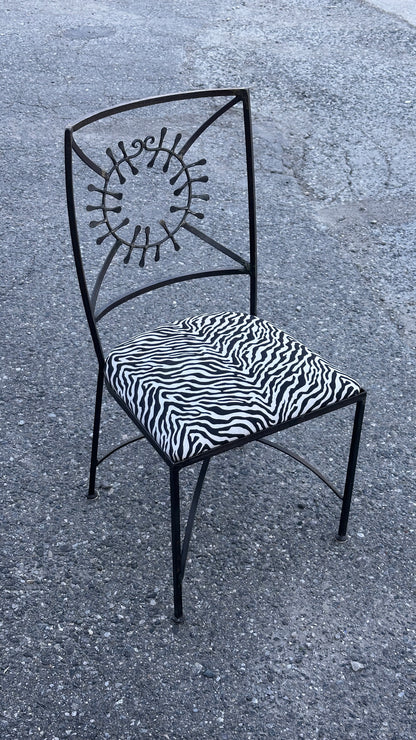 Set of 6 Brutalist Wrought Iron Chairs