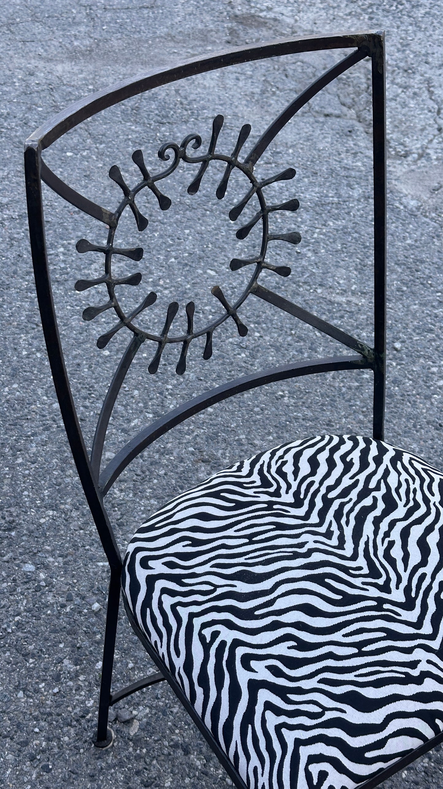 Set of 6 Brutalist Wrought Iron Chairs