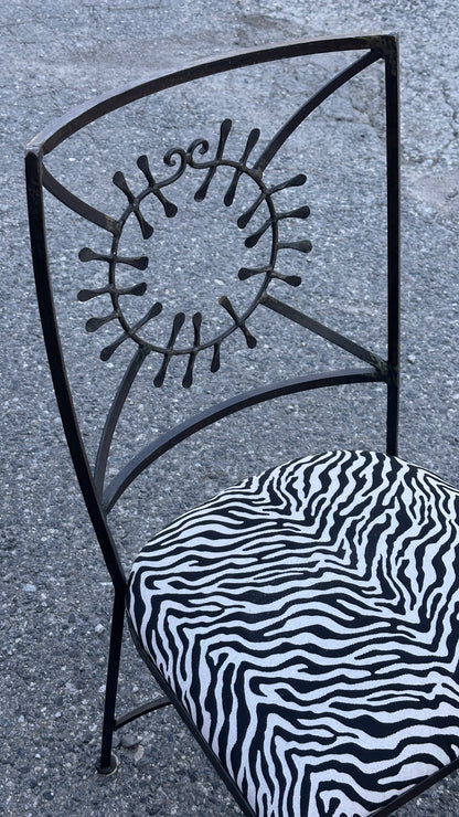 Set of 6 Brutalist Wrought Iron Chairs