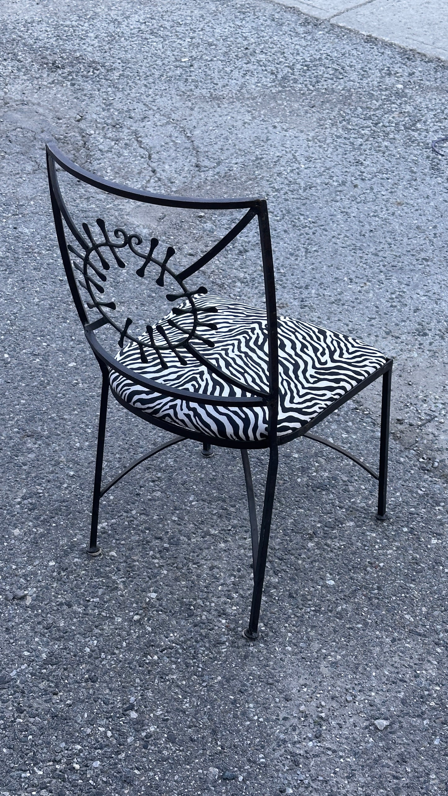 Set of 6 Brutalist Wrought Iron Chairs