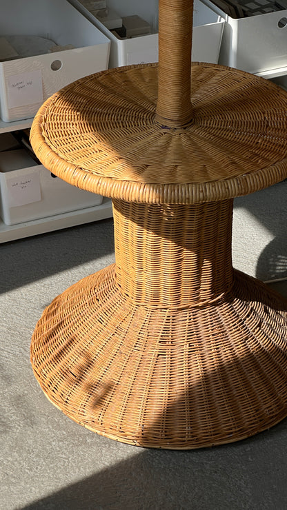 Vintage Wicker Lamp with Table