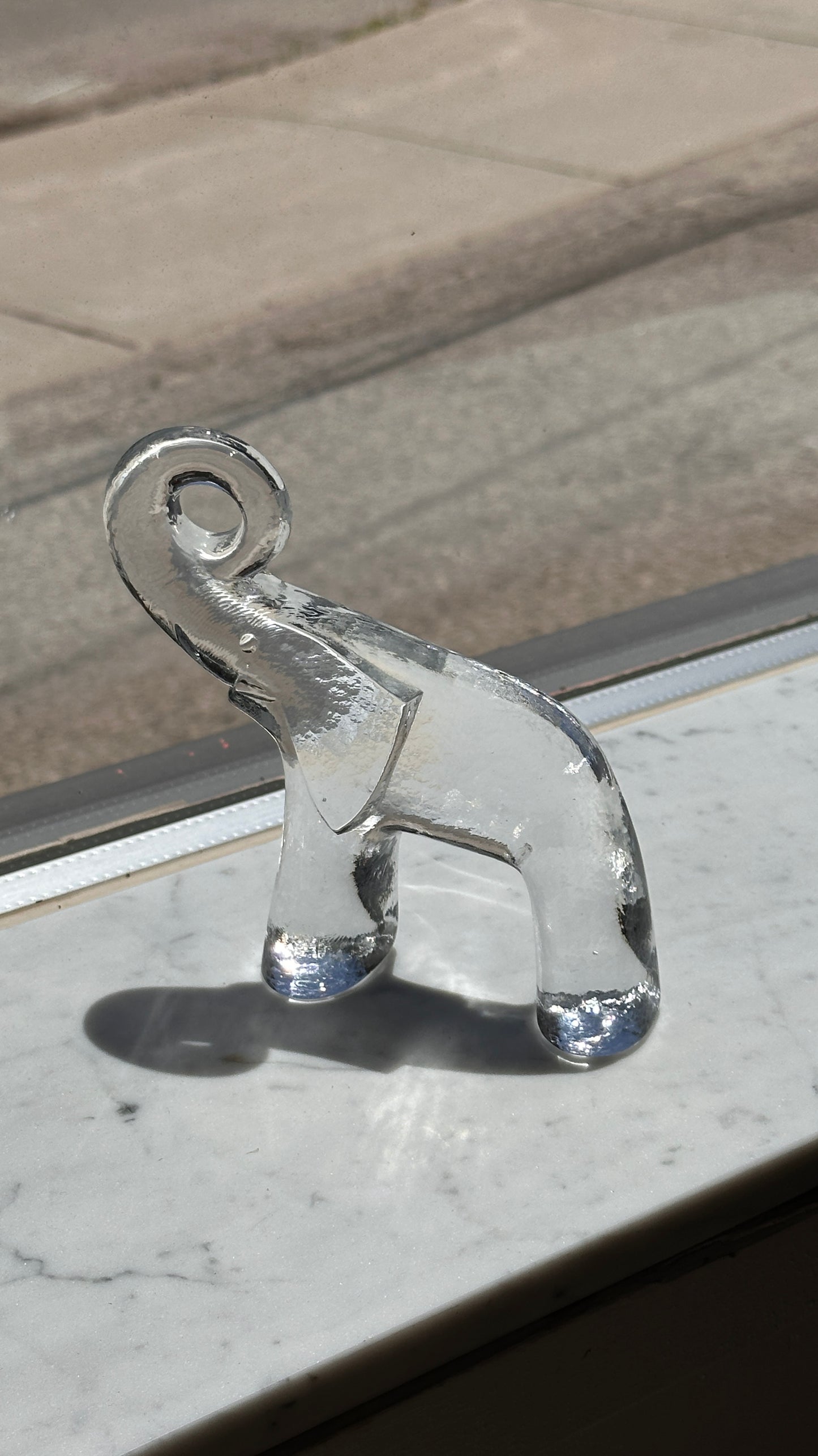 Glass Elephant by Bertil Vallien for Kosta Boda Sweden 1970s