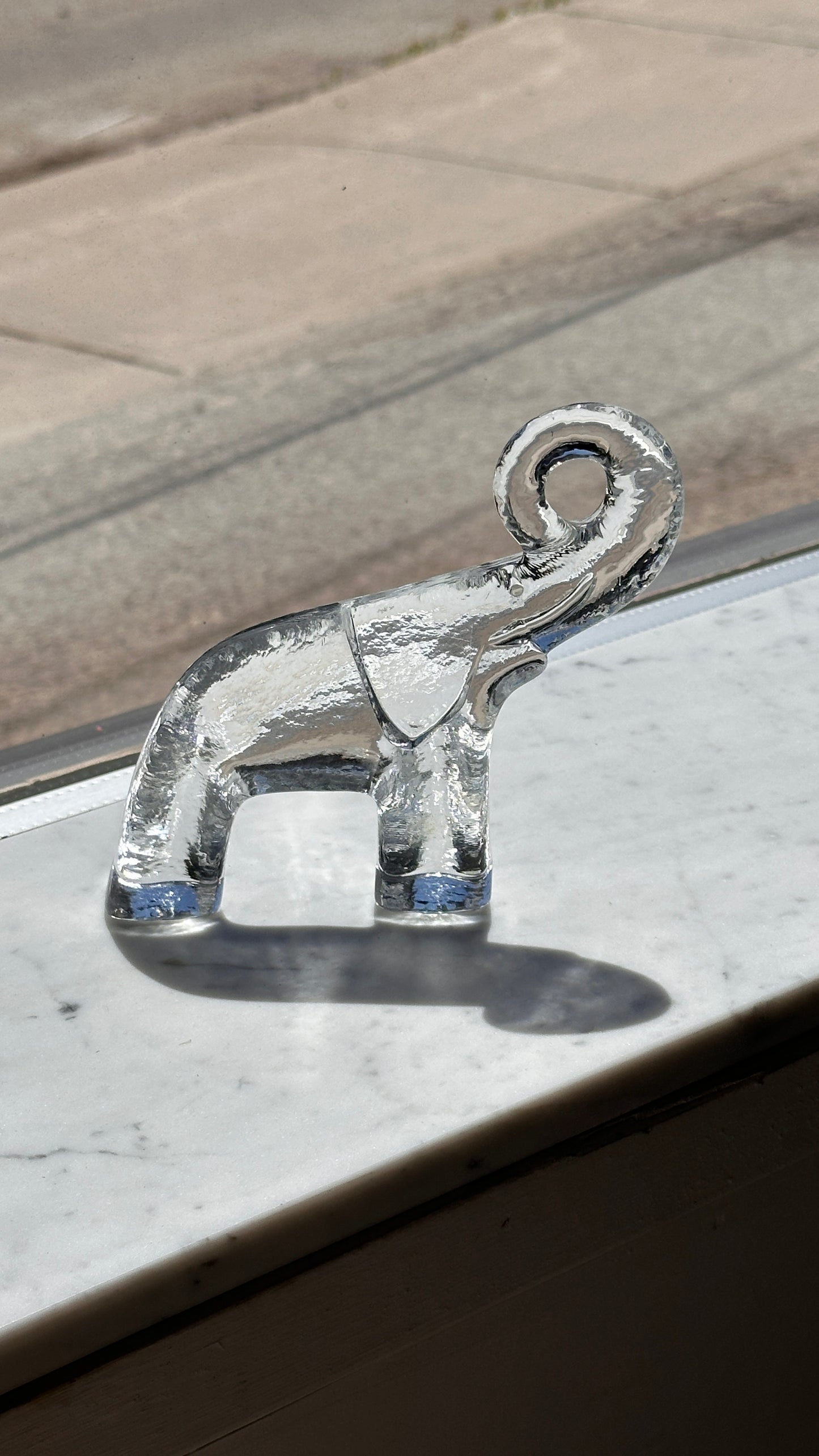 Glass Elephant by Bertil Vallien for Kosta Boda Sweden 1970s