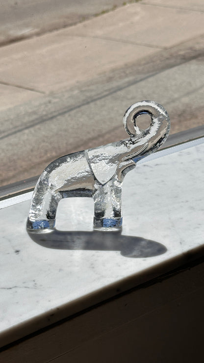 Glass Elephant by Bertil Vallien for Kosta Boda Sweden 1970s