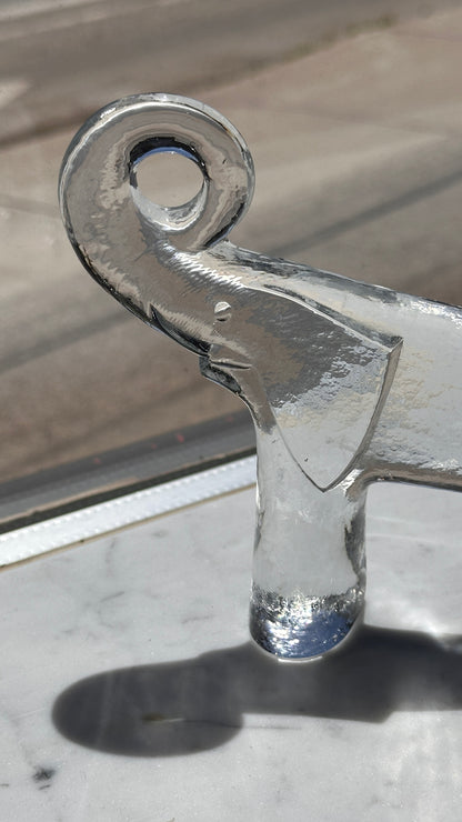 Glass Elephant by Bertil Vallien for Kosta Boda Sweden 1970s