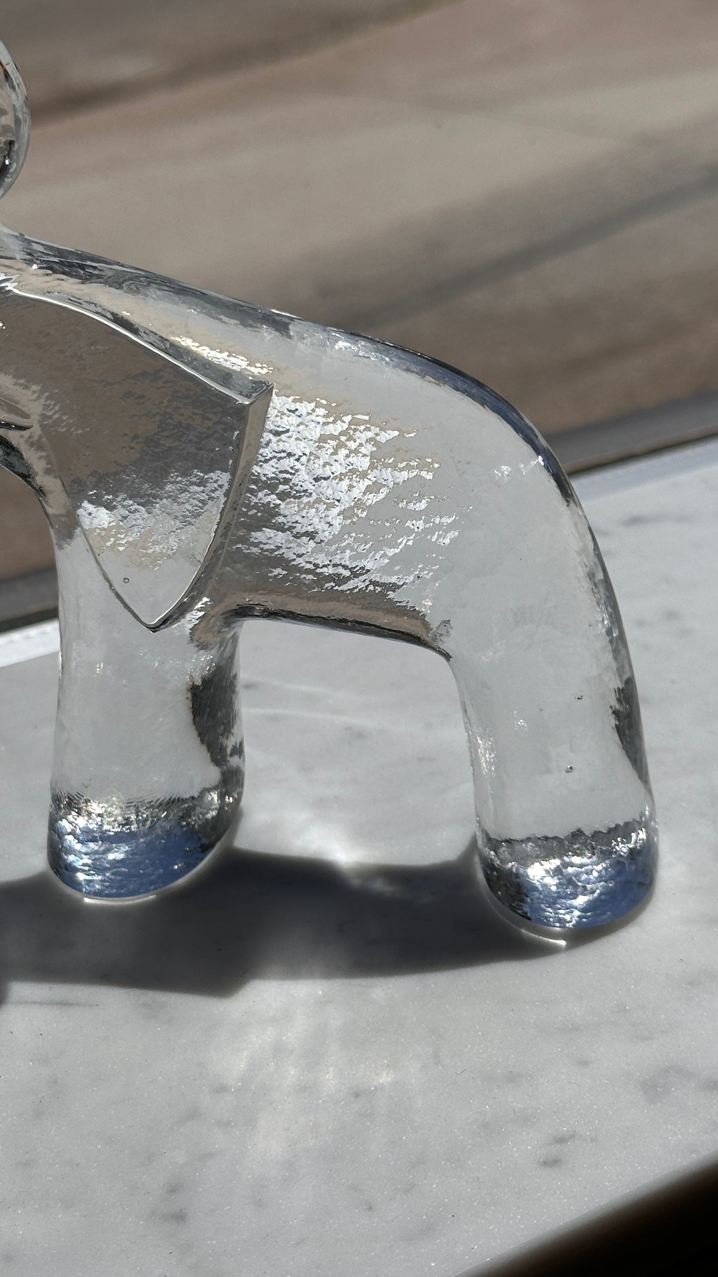 Glass Elephant by Bertil Vallien for Kosta Boda Sweden 1970s