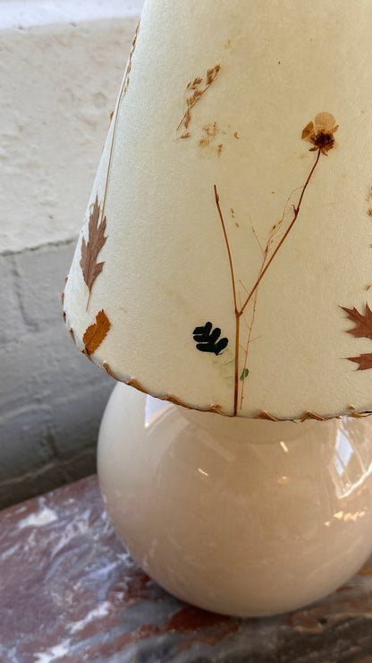 Vintage Ceramic Lamp with Floral Shade