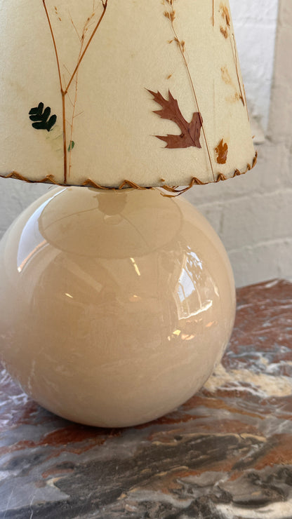 Vintage Ceramic Lamp with Floral Shade