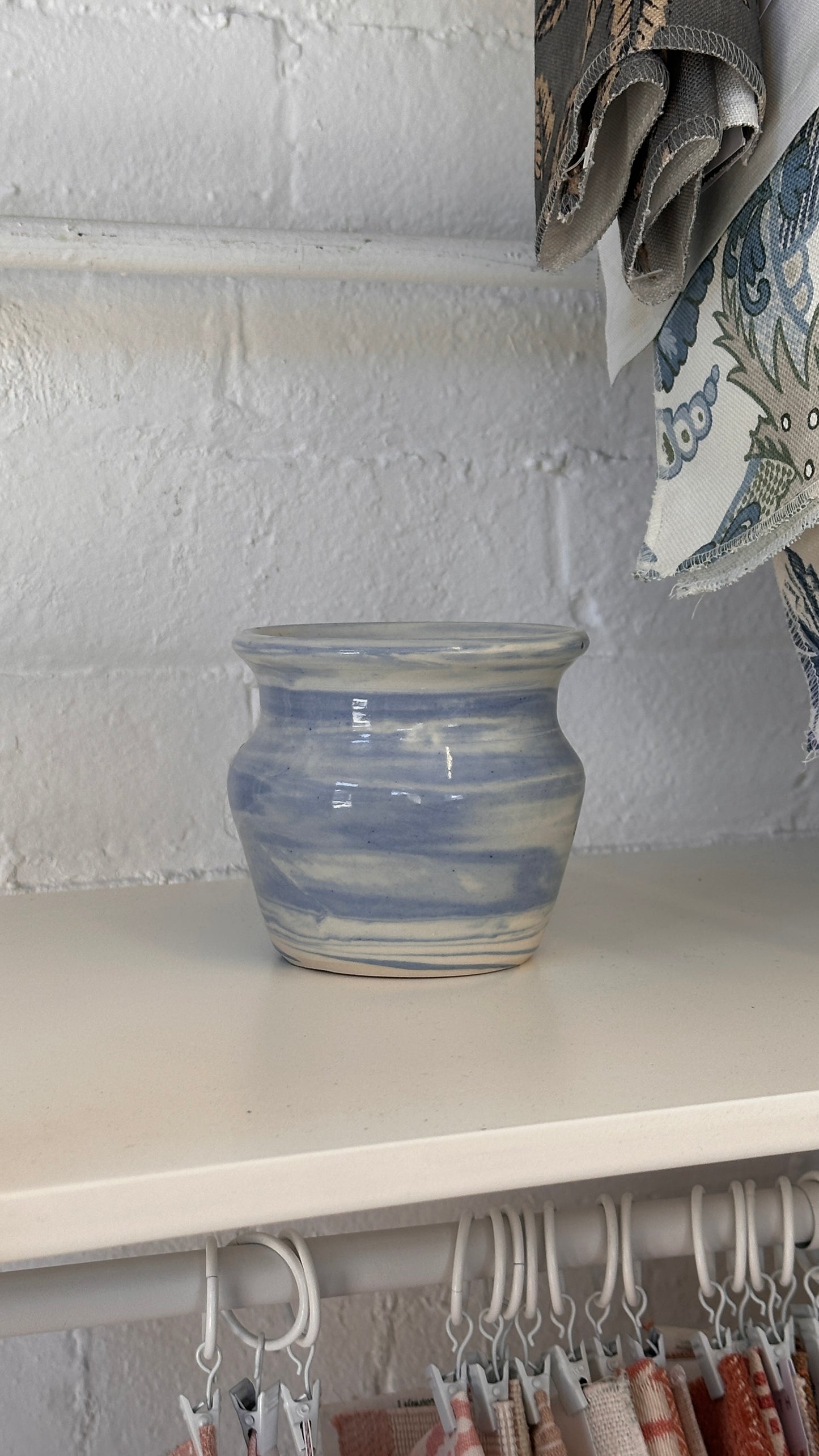 Blue Swirl Ceramic Vessel