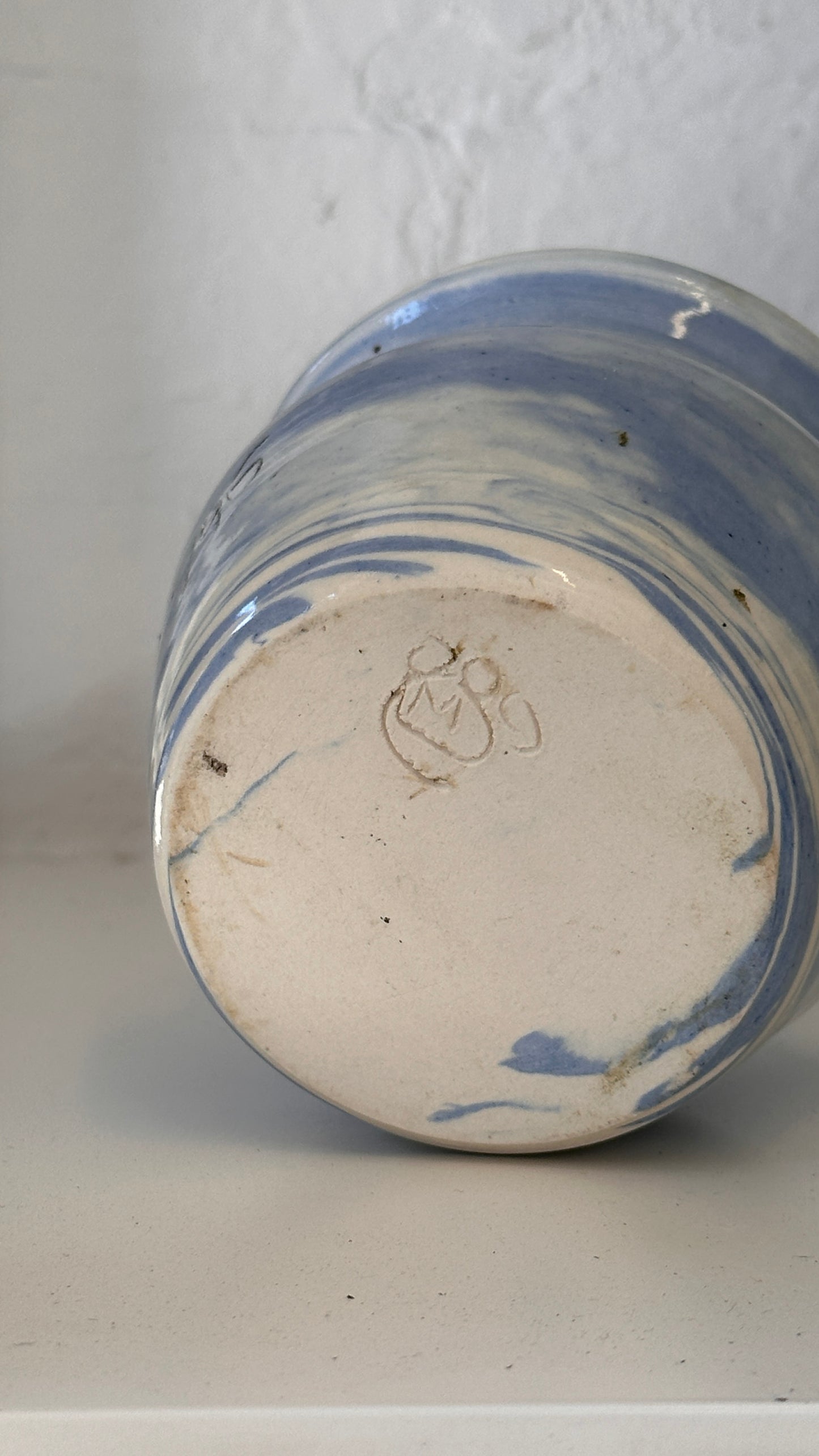 Blue Swirl Ceramic Vessel