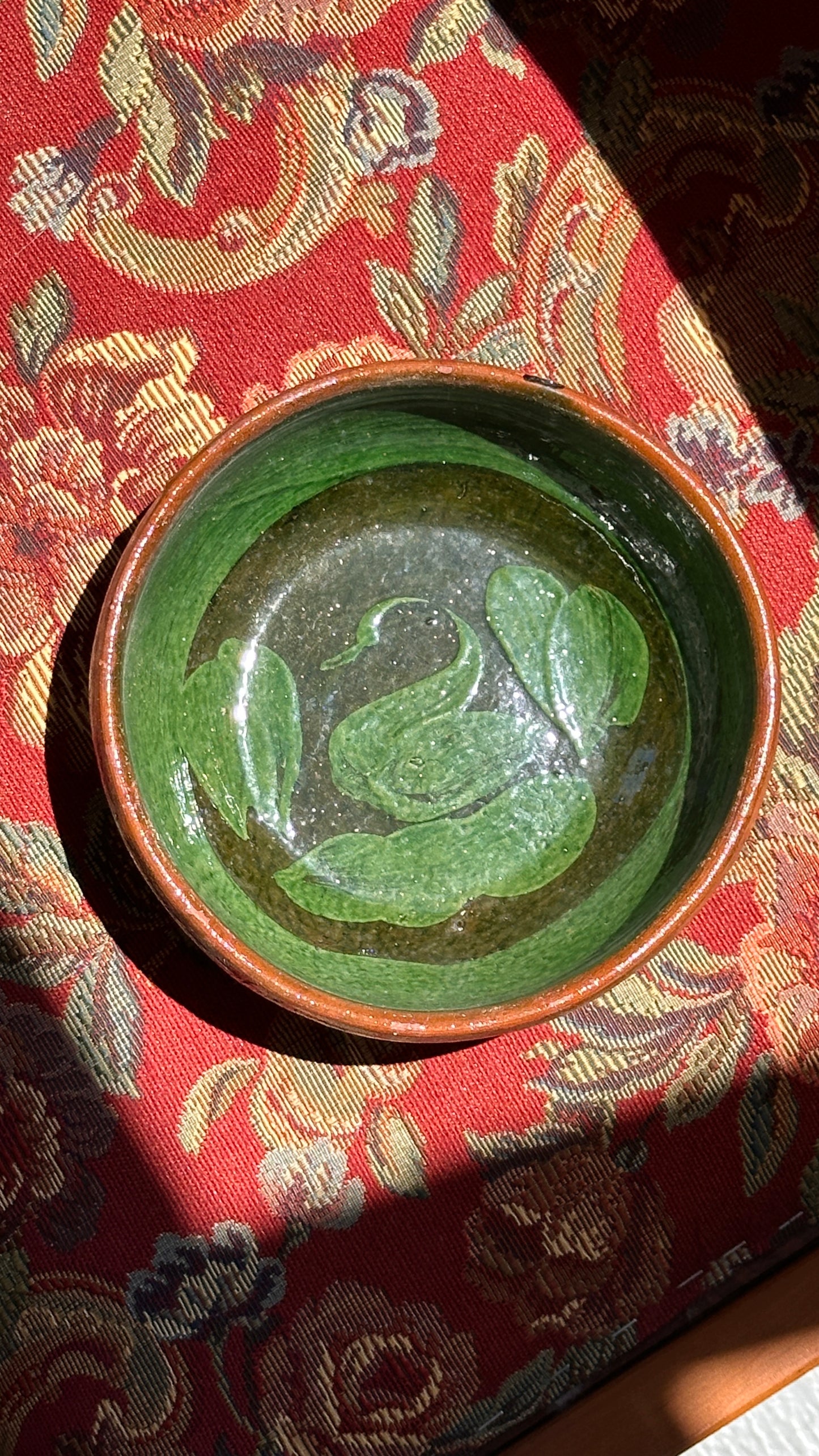 Earthenware Bowl with Swan