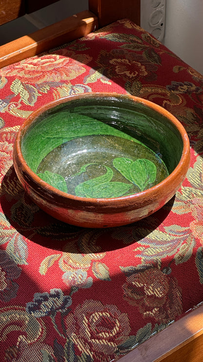 Earthenware Bowl with Swan