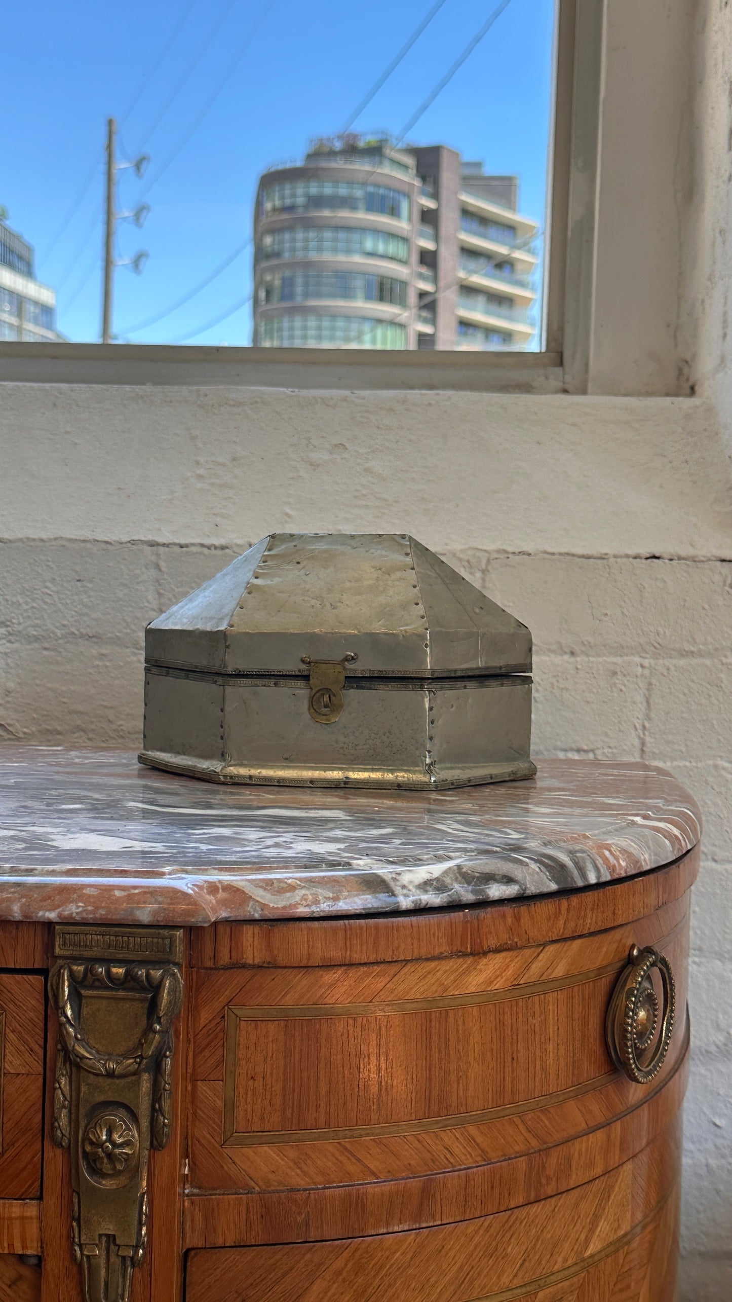 Metal Wrapped Wooden Box