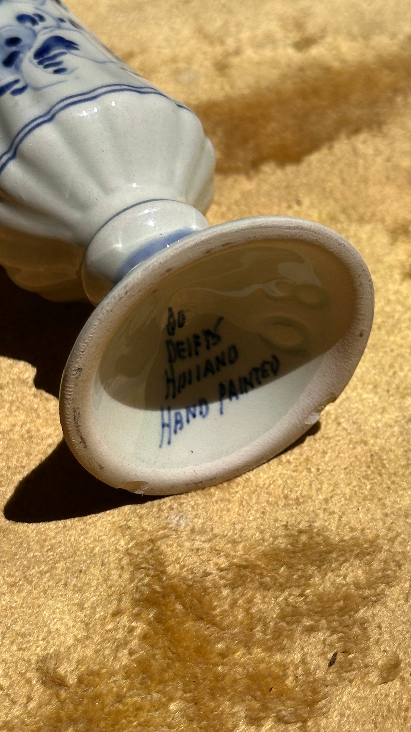 Hand Painted Delft Ceramic Vase, Holland