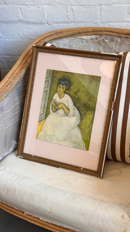 Vintage Framed Print of "The Woman in Pink" by Raoul Dufy