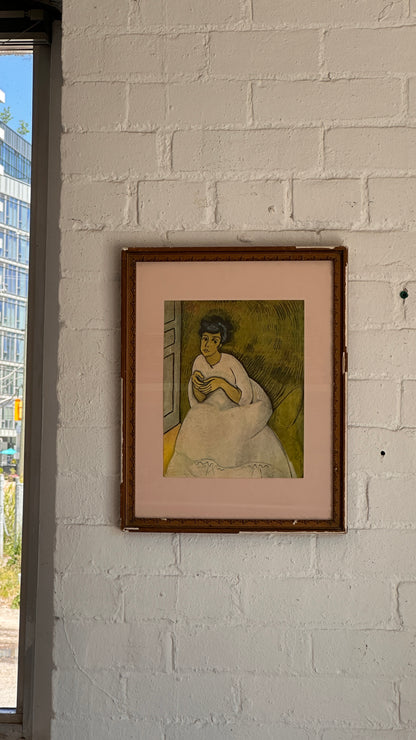 Vintage Framed Print of "The Woman in Pink" by Raoul Dufy