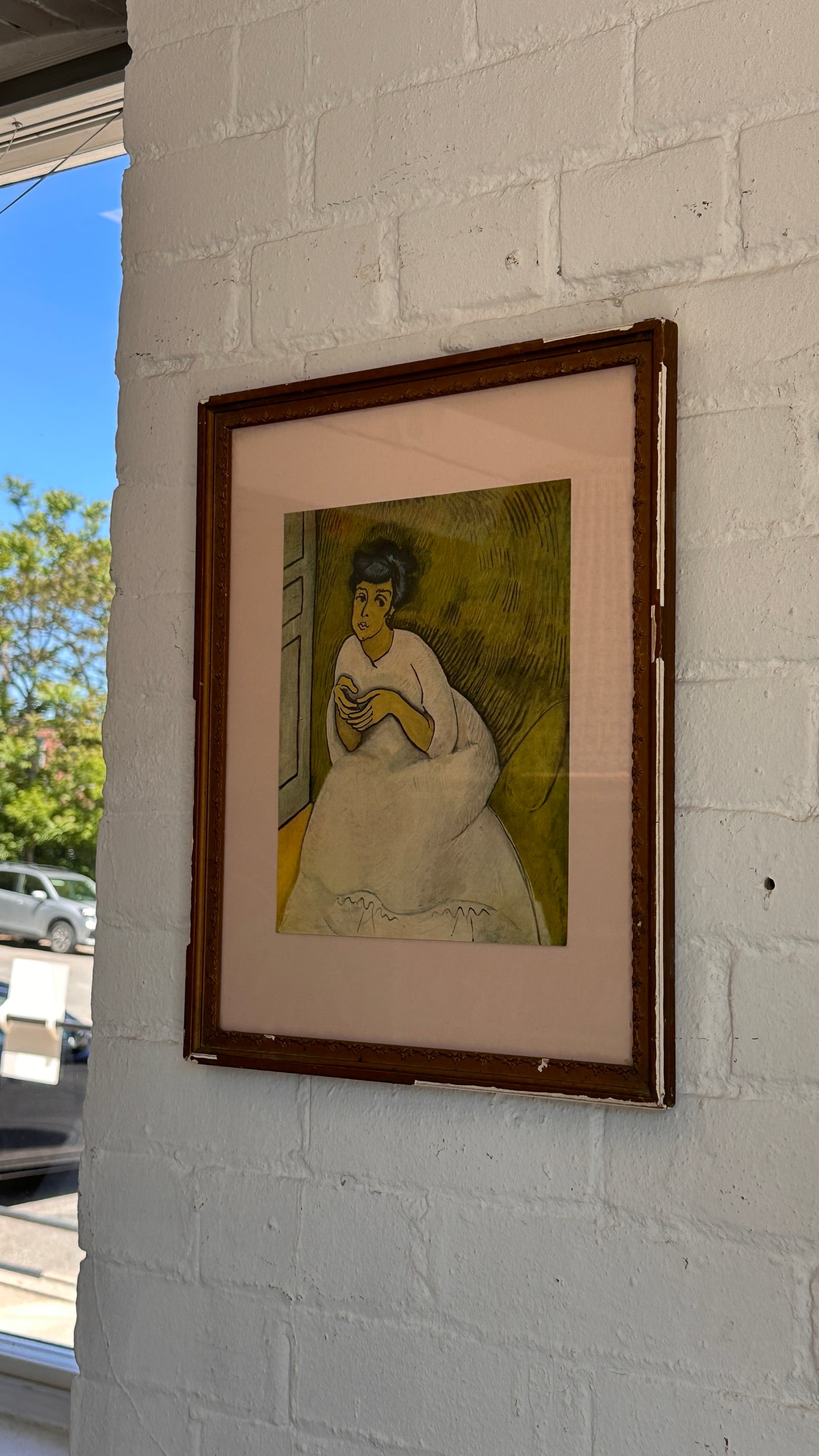 Vintage Framed Print of "The Woman in Pink" by Raoul Dufy