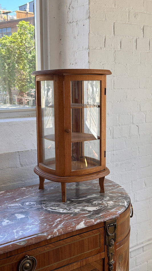 Oak & Glass Curio Salesman Sample Cabinet