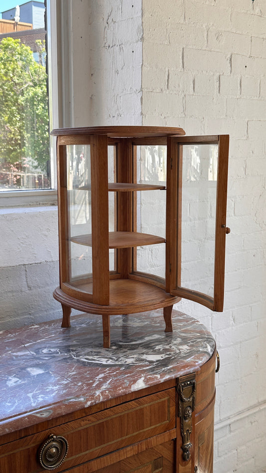 Oak & Glass Curio Salesman Sample Cabinet