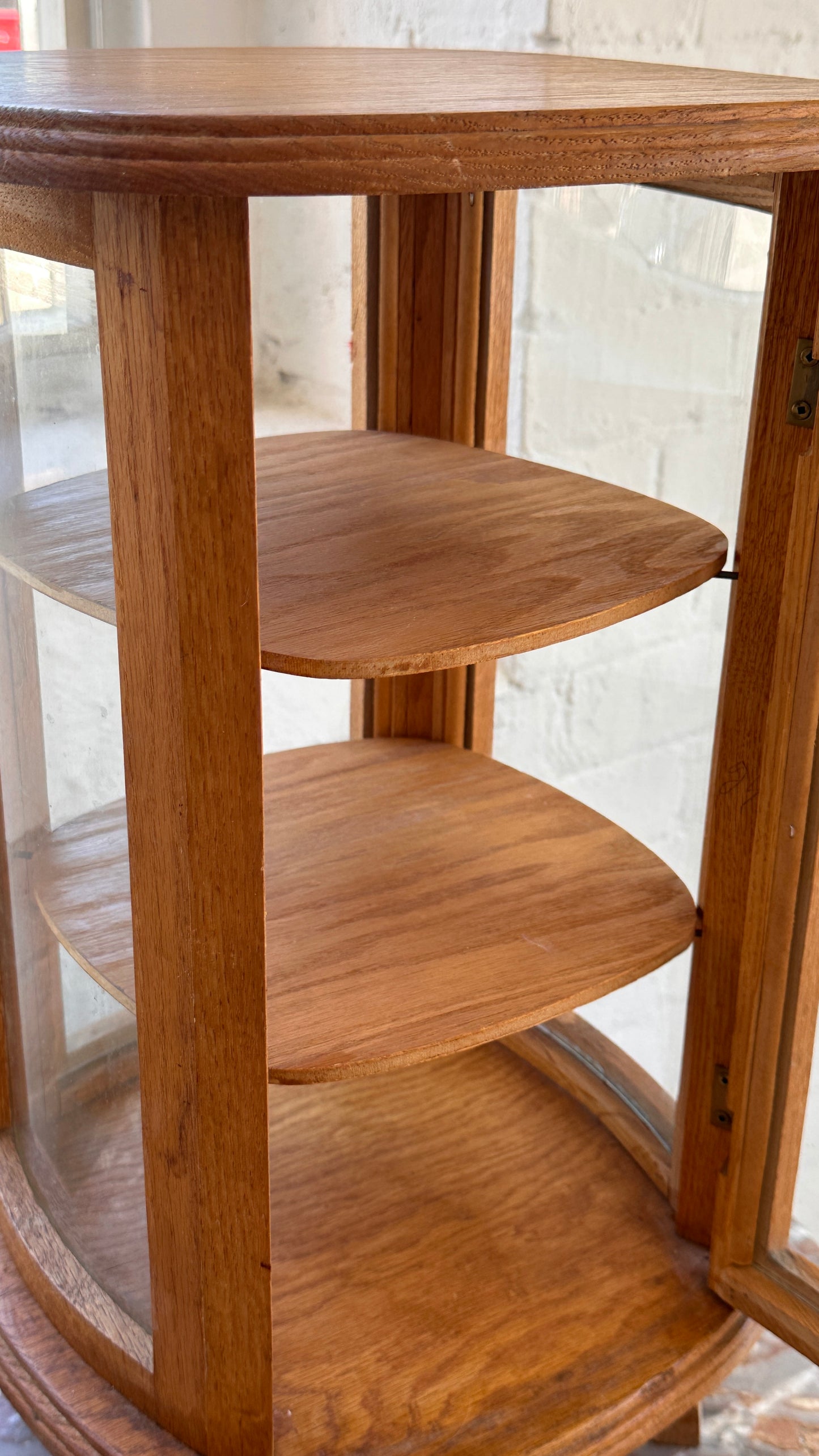 Oak & Glass Curio Salesman Sample Cabinet
