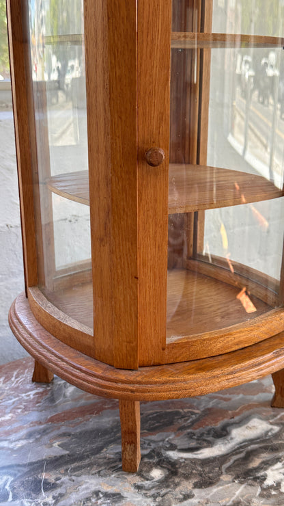 Oak & Glass Curio Salesman Sample Cabinet