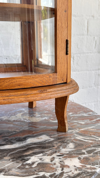 Oak & Glass Curio Salesman Sample Cabinet