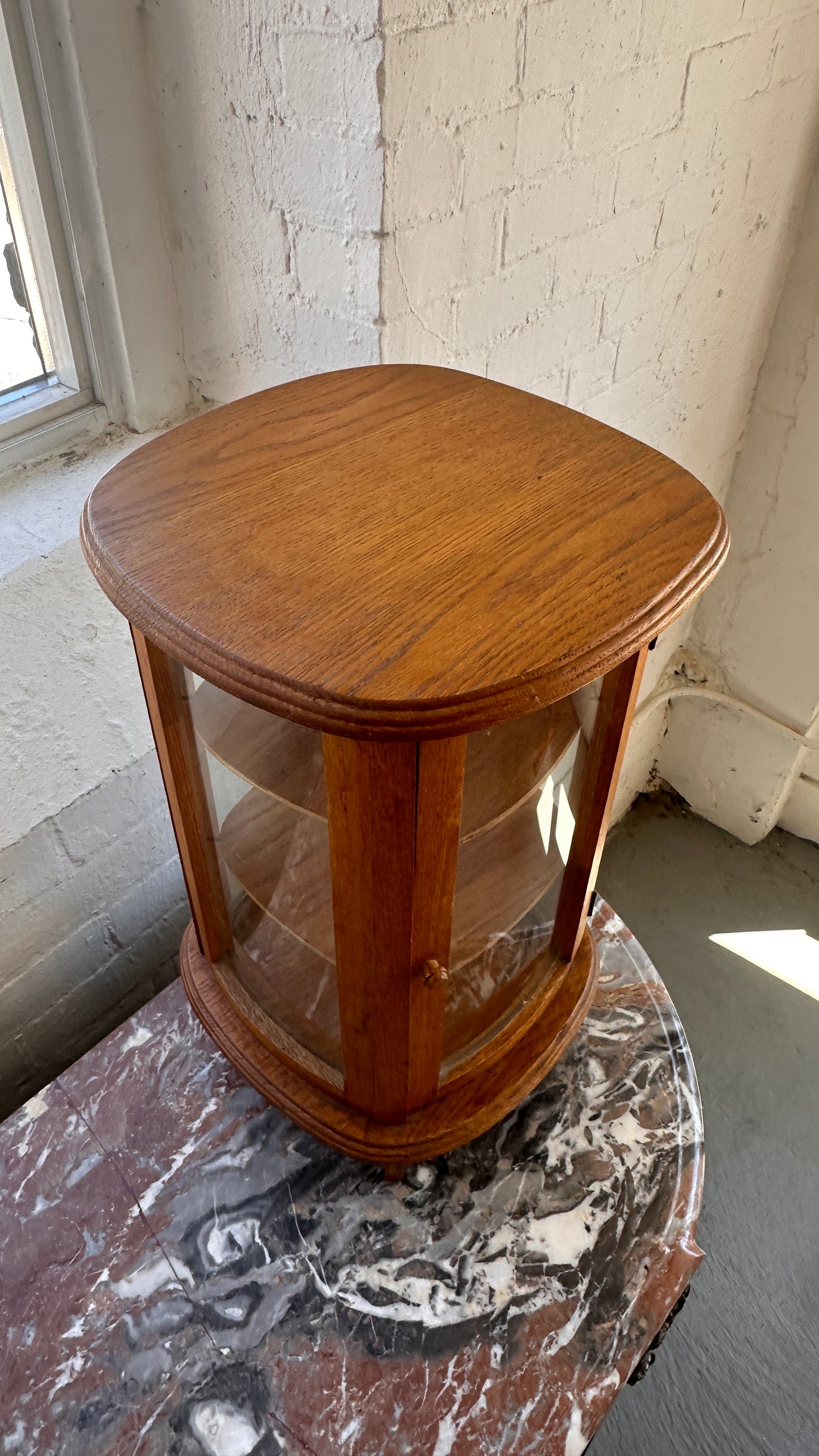 Oak & Glass Curio Salesman Sample Cabinet