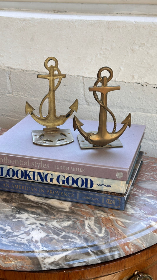 Pair of Brass Anchor Bookends