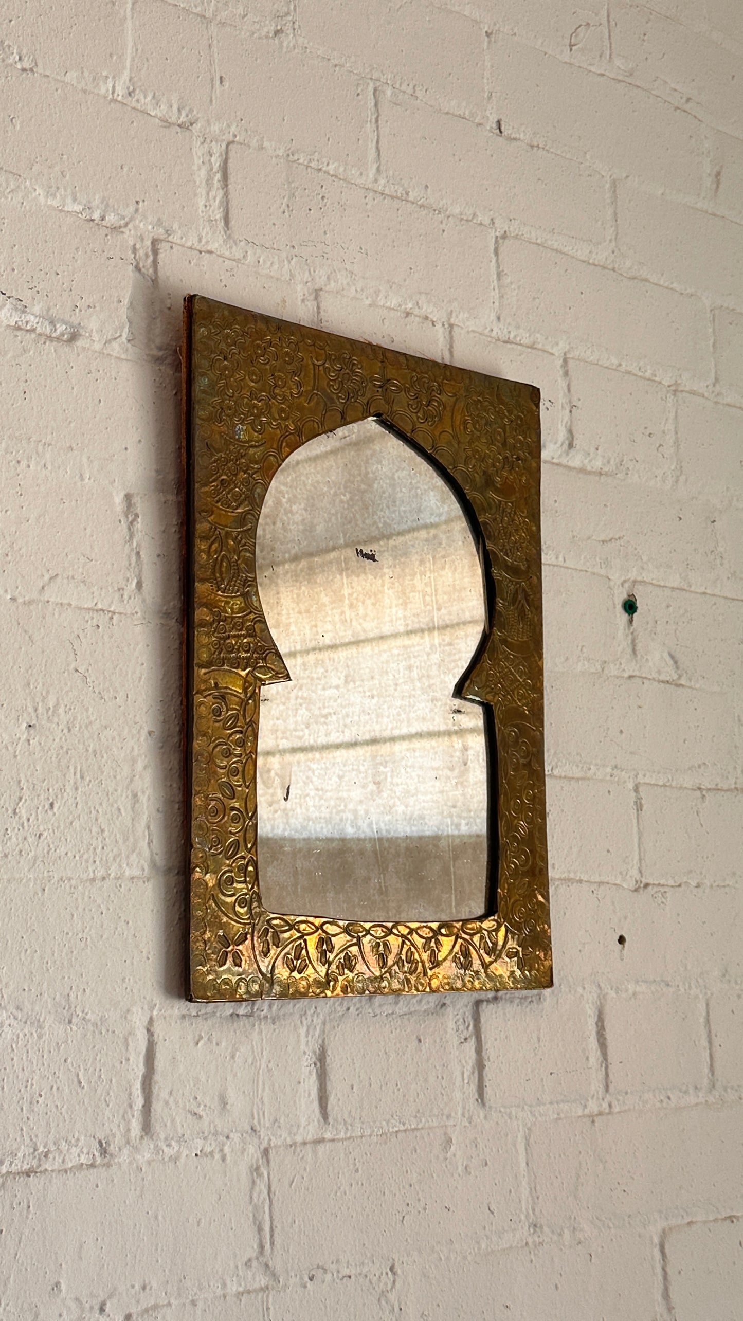 Brass Moroccan Style Engraved Mirror