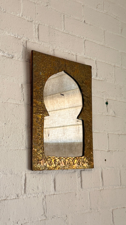 Brass Moroccan Style Engraved Mirror