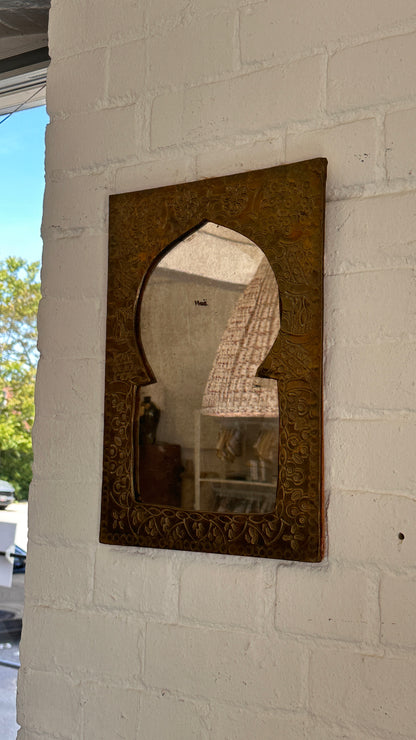 Brass Moroccan Style Engraved Mirror