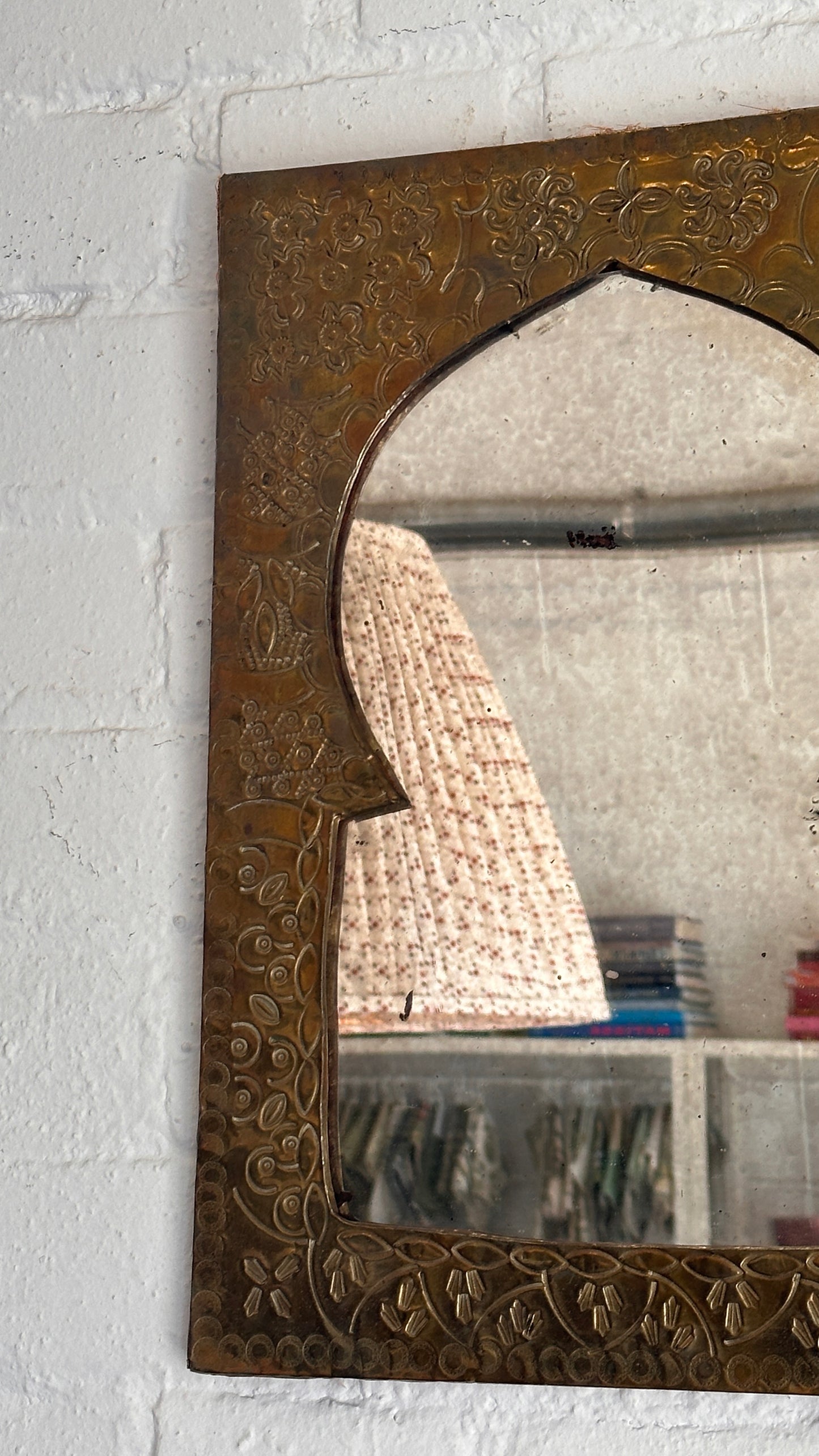 Brass Moroccan Style Engraved Mirror