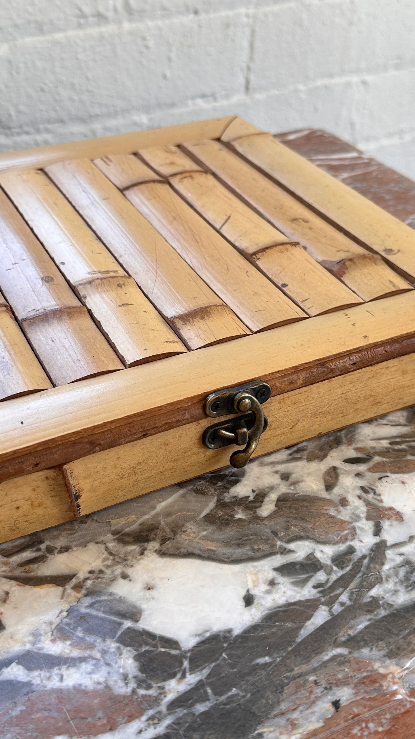 Vintage Bamboo Tea / Trinket Box